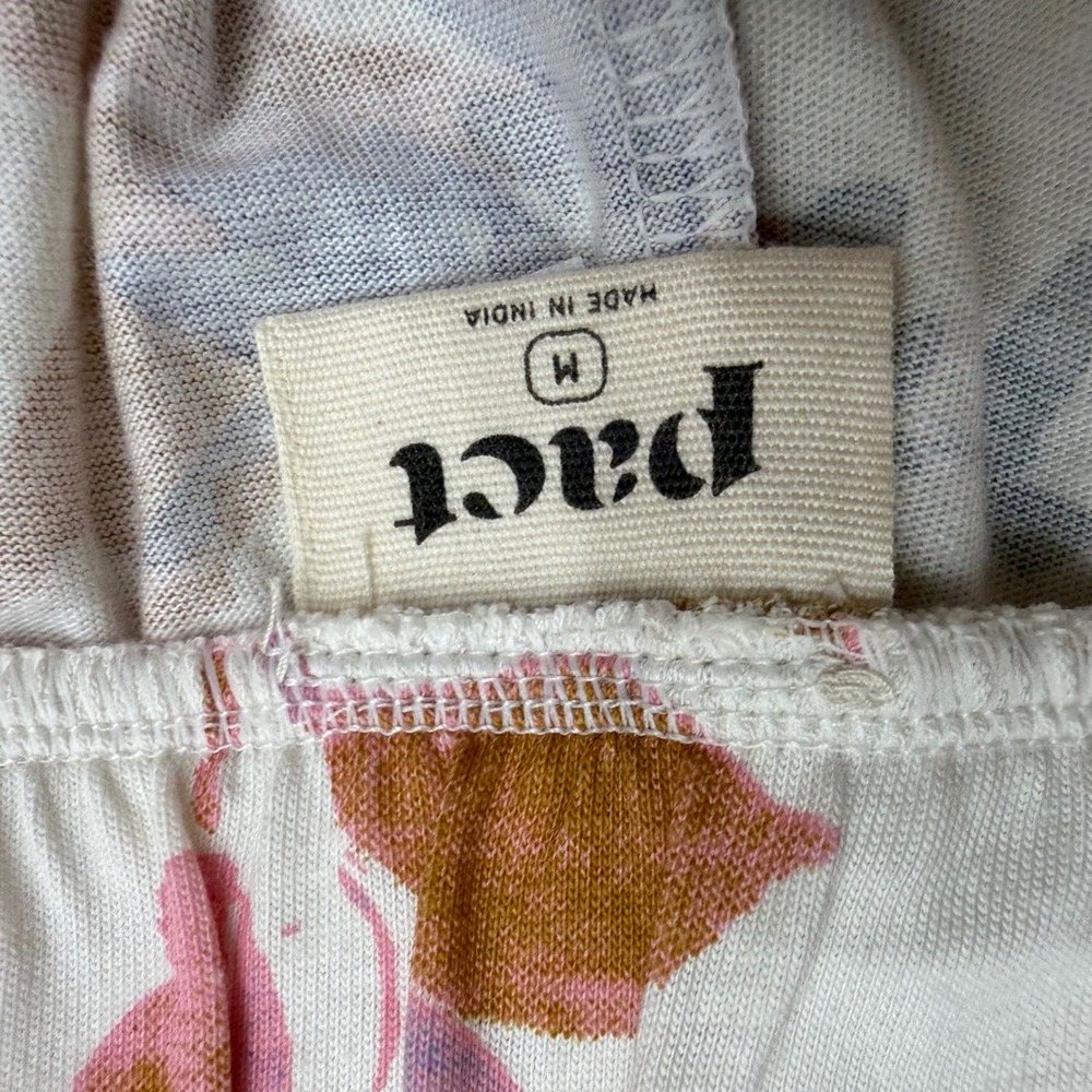 Pact Staycation Organic Cotton Floral Pajama Set Blue White Red Medium - Picture 10 of 14